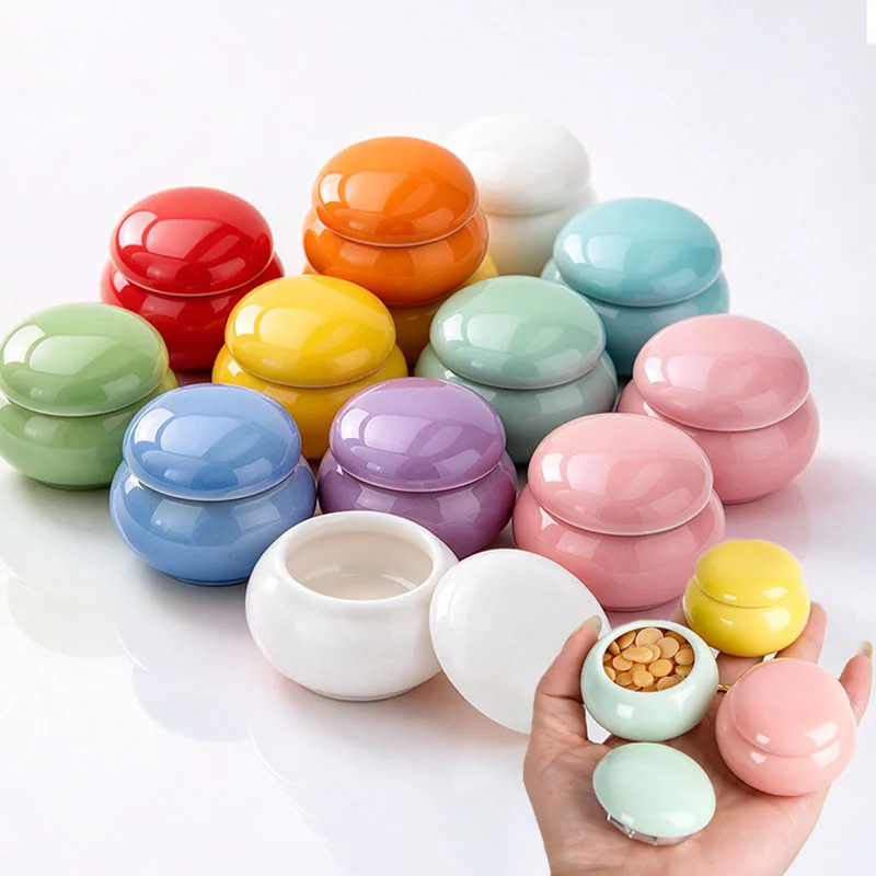 10/20/30PCS 20ml Empty Mini Handmade Ceramic Jar With Cover DIY Decorative Candle Holders Home Party Wedding Cosmetic Container