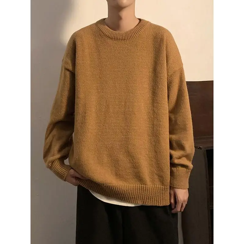 فضفاض الرجال تريكو الشتاء عارضة Sle ملابس داخلية بسيطة كسول Faion اليابانية الرجعية سترة Jaet البوليستر الألياف معطف