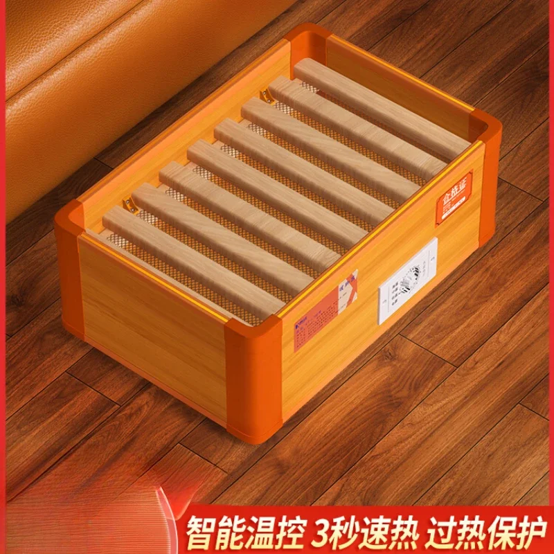 220V Efficient and Durable Electric Heater with Solid Wood Foot Warmer and Firebox