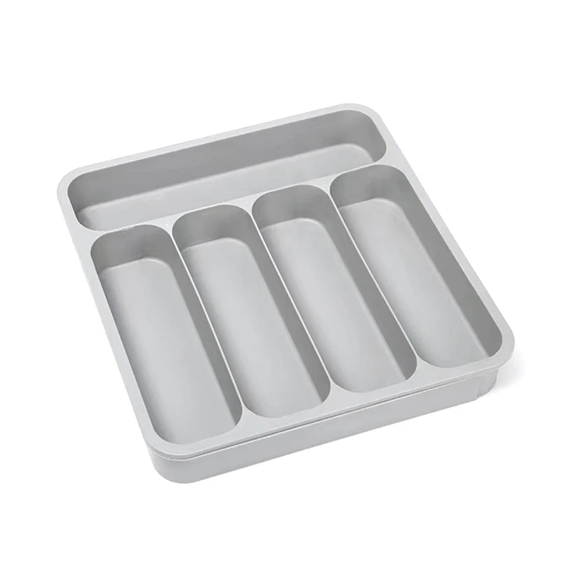 

Plastic Cutlery Tray For Drawer Kitchen Utensils Storage Tray For Kitchen,Fits Standard Drawer,5-Compartment