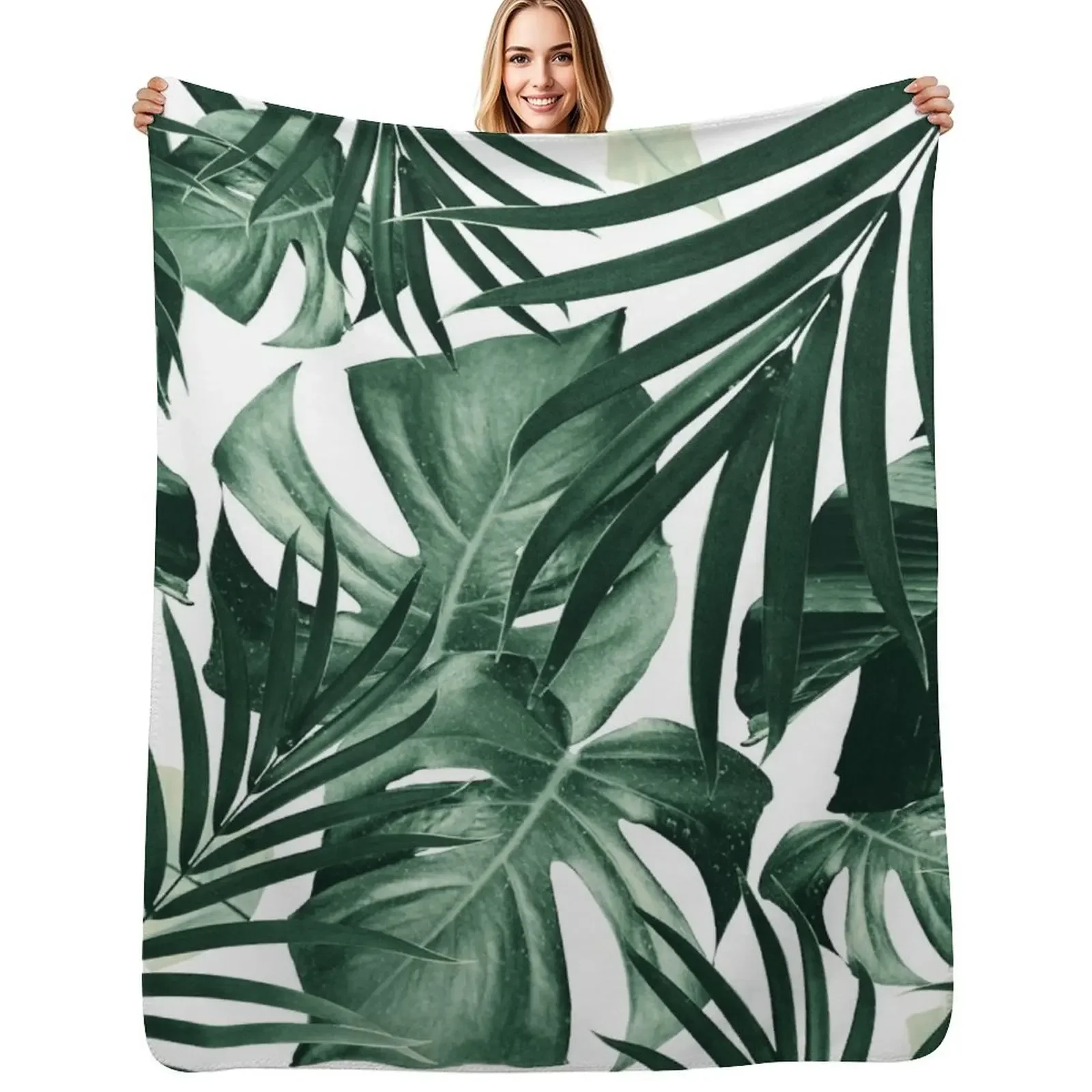 

Tropical Jungle Leaves Pattern #4 #tropical #decor #art Throw Blanket Retros Beach Soft Big Blanket