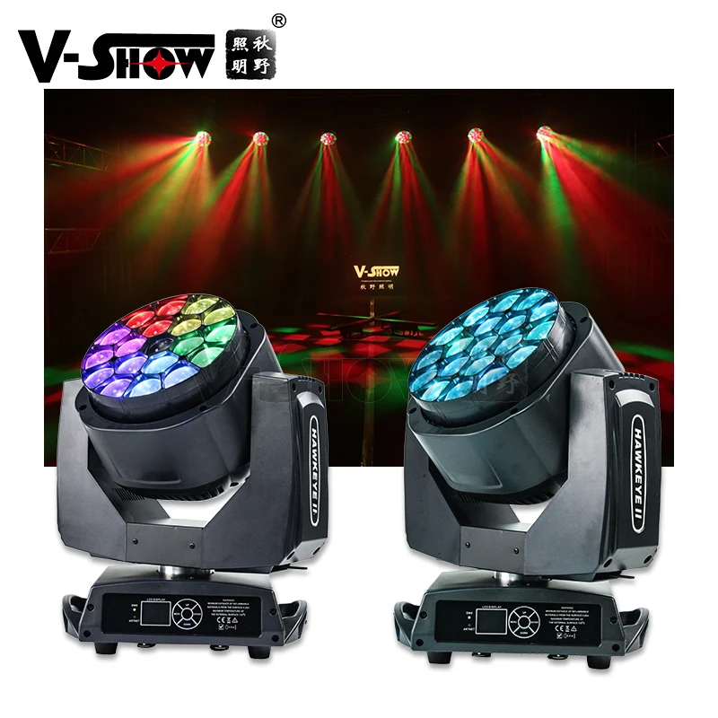 Super brightness moving head zoom wash light Big Bee 19*15W DMX stage decoration beam light with aura version