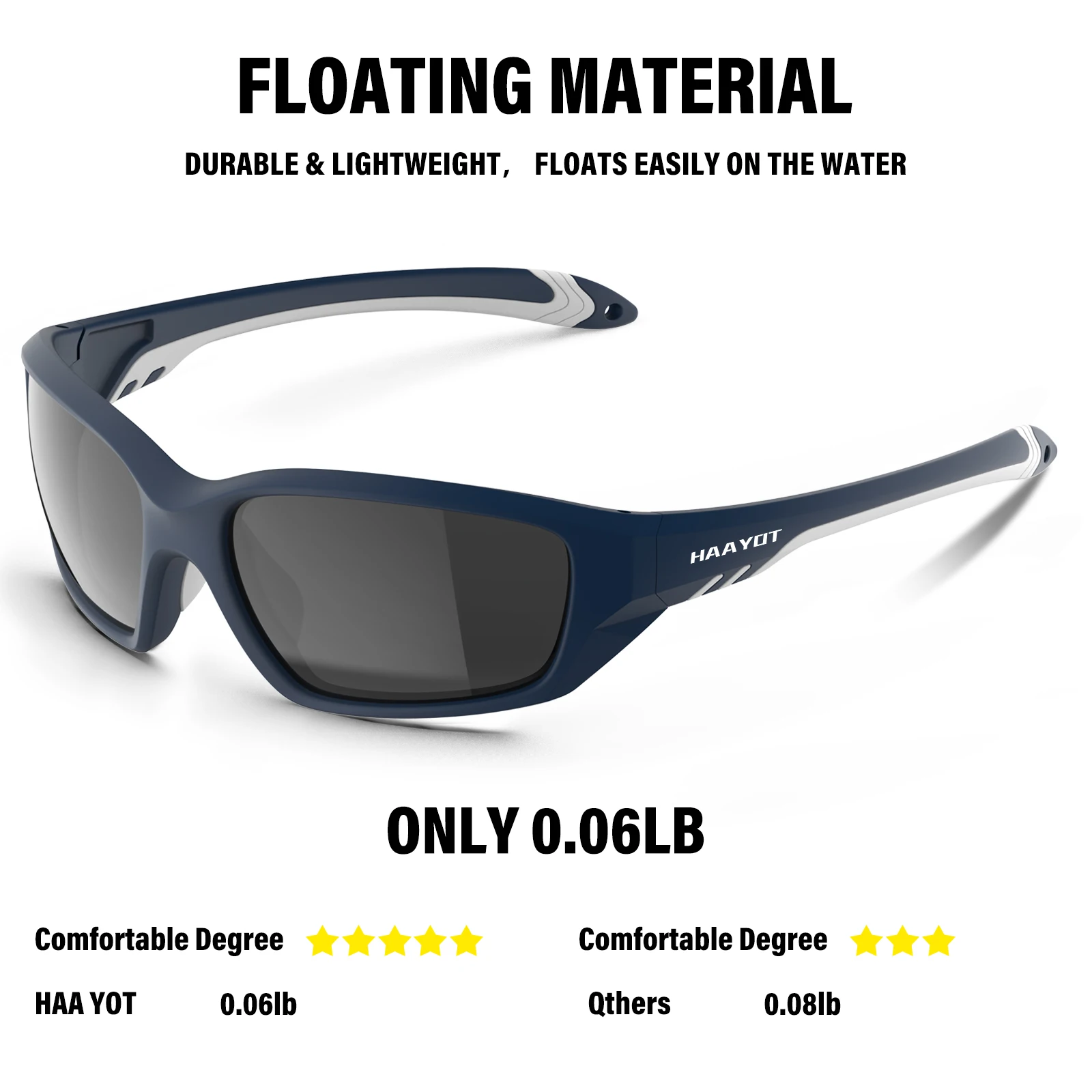 SUUKAA Floating Sunglasses Polarized UV400 Lightweight Fishing Glasses For Men Women Driving Golf Running Cycling Glasses