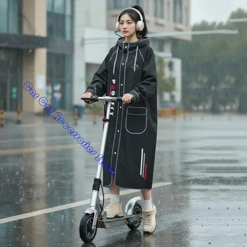 

242D Raincoat Full Body Reflective Strips For Safe Nighttime Riding