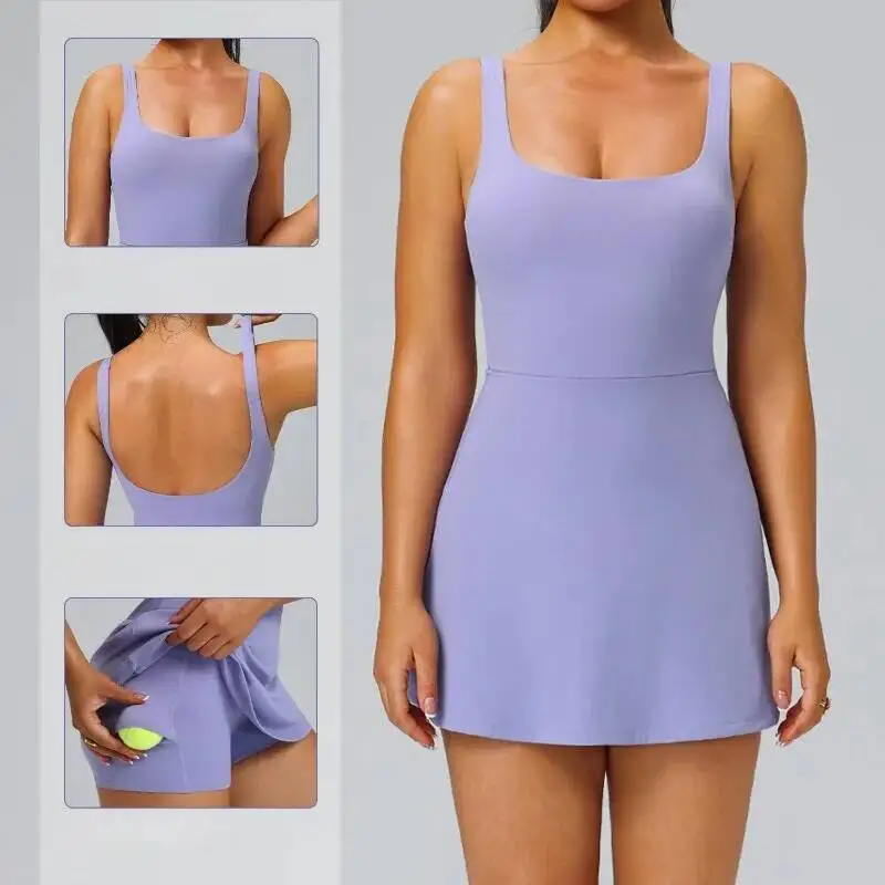 

Women S Nude Slim Fit Beautiful Back Anti Glare Quick Drying Yoga Dress Outdoor Sports Running And Fiess Clothes