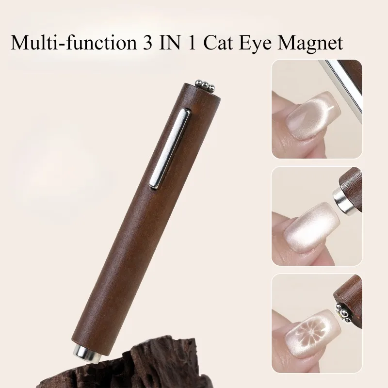 Multi-function 3 IN 1 Cat Eye Magnet For Nail Art Design Strong Thick Magnetic Stick Large Cylindrical Magnetic Nail Tool