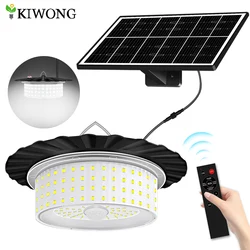 Solar Shed Barn Light Indoor Outdoor 244 LED Solar Pendant Light 5 Modes Solar Motion Sensor Light with Remote IP65 Waterproof