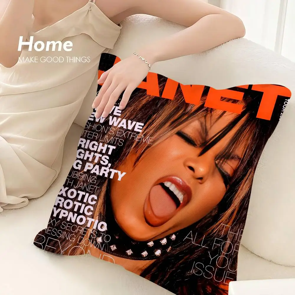 لطيف J-JanetS J-JacksonS كيس وسادة ثلاثية الأبعاد طباعة ألياف البوليستر 40*40 سنتيمتر أريكة المنزل رمي الديكور مهرجان هدية