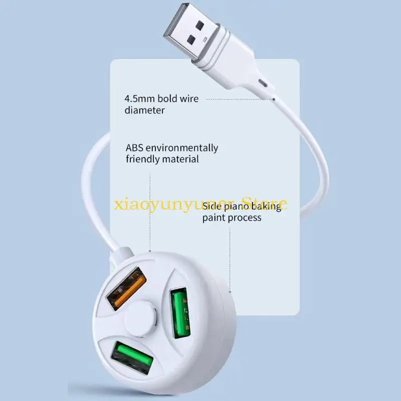 P9JB Multi Device USB Charging Hub with 3 Ports Multi USB Charger Port USB Splitter,USB Extender 118cm/46.46in Cable