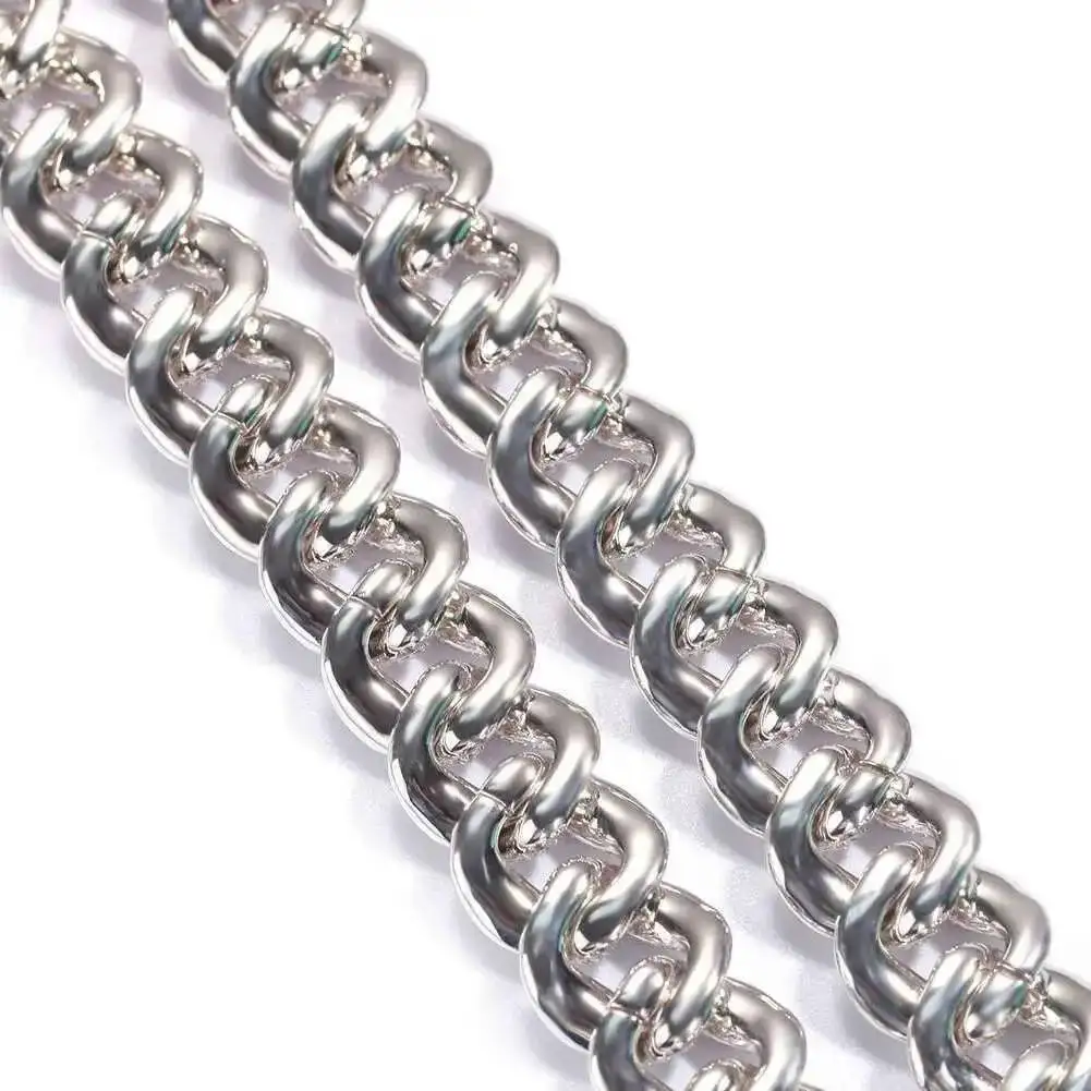 

20 мм Роскошное Алмазное Кубинское Звено Ожерелье Высокое Качество Bling Lad Diamond Paved CZ Bubble Майами Кубинская Цепочка Рок Ювелирные Изделия