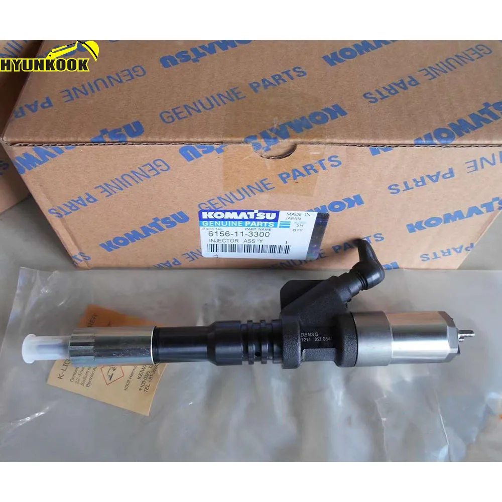 Hot Sale 6156-11-3300 Fuel Injector 6156-11-3301 6156-11-3310 095000-1211 Engine PC400-7 SA6D125E-3 SAA6D125E-3 Diesel Injector