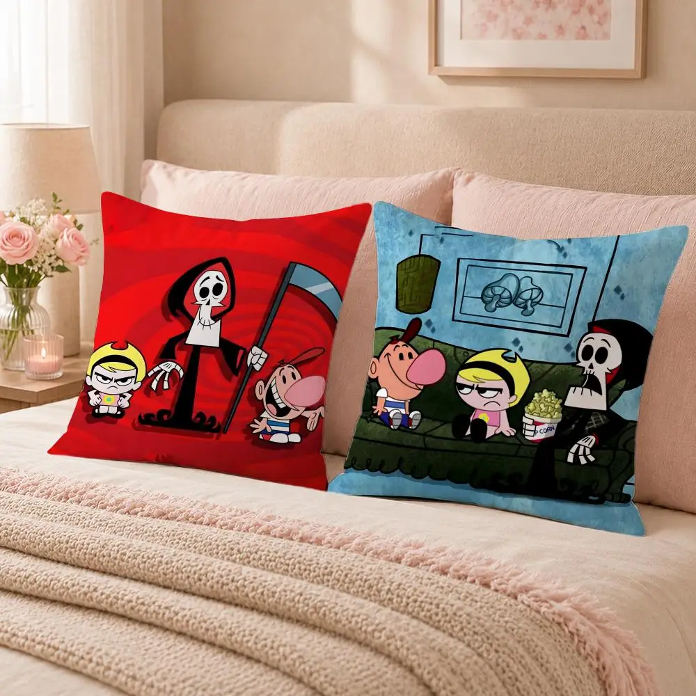 Classic Cartoon B-Billy & MandyS Cushion Cover Double-Sided Printed Pillow Cover Hypoallergenic Dust-Mite Proof