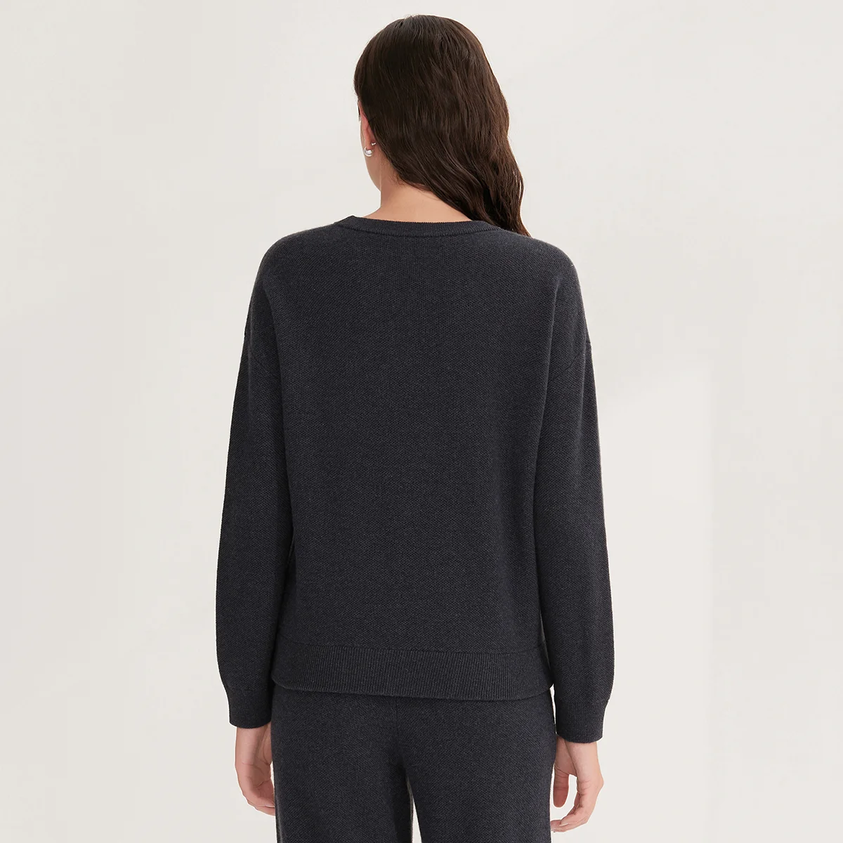 BC873 Women's Long Sleeved Knit Sweater 100% Wool Crew Neck Pullover Fall Fashion for Ladies
