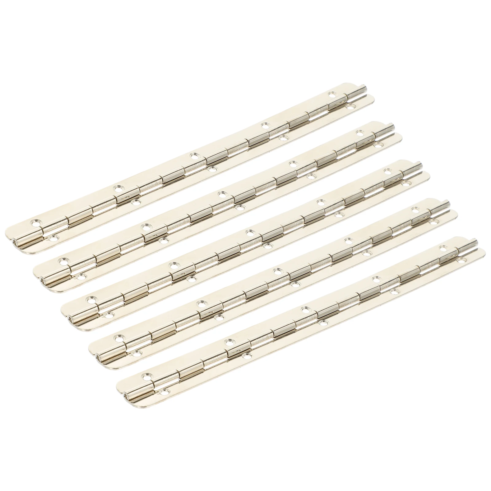 

5Pcs Piano Hinge 180 Degree Iron Nickel Plated Heavy Duty Continuous Hinge for Woodworking DIY Cabinet Door Chest Box Jewelry