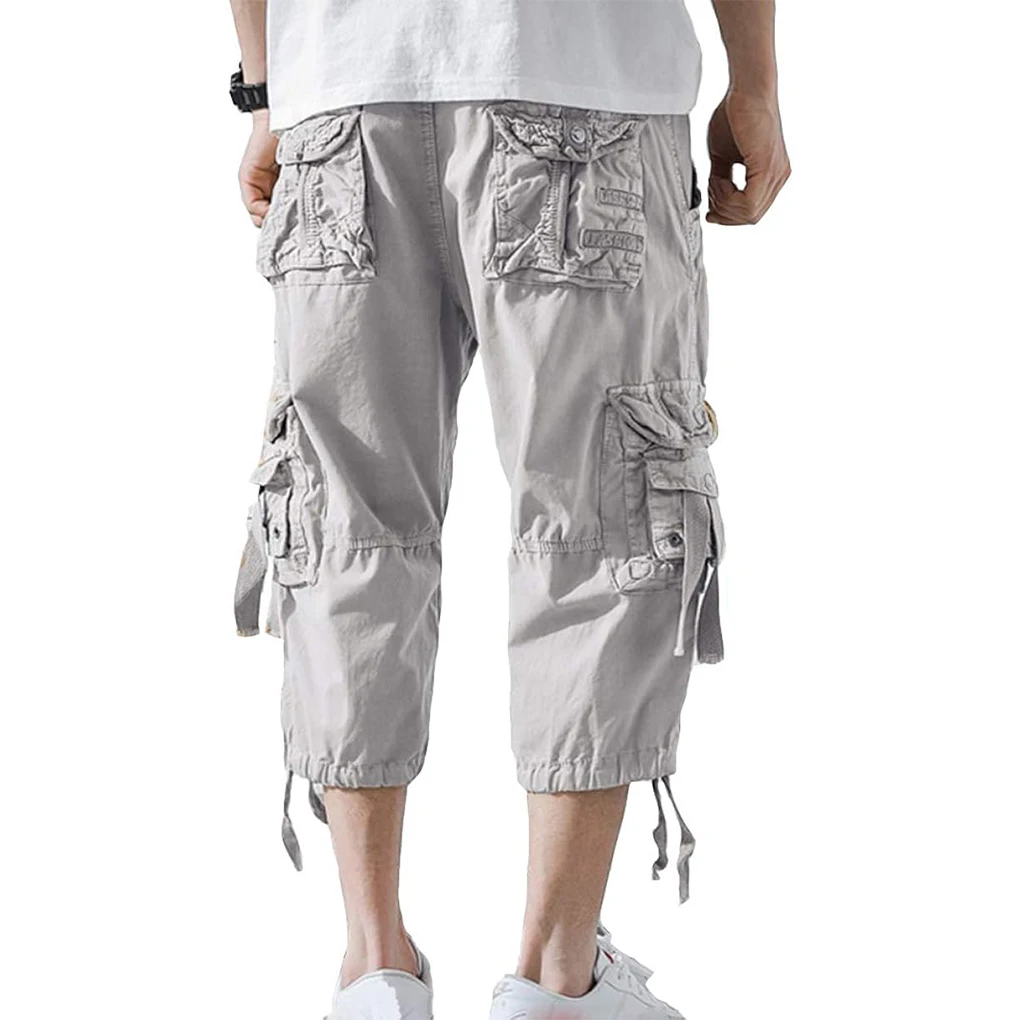 Pantalones cortos informales resistentes para hombre, tejido transpirable, múltiples bolsillos, ajuste cómodo, Cargo