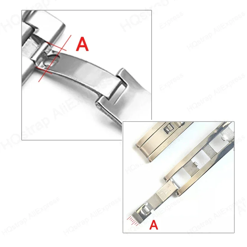 Stainless steel folding buckle steel strap Clasp 4mm 5mm 6mm Watch Accessories Double Pull Folding Butterfly Button