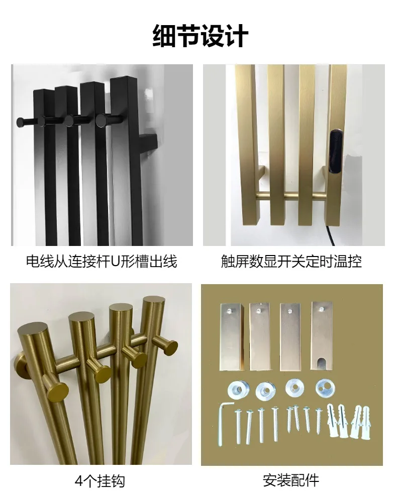 120cm Heated Towel Rail Wall Mounted Bathroom Radiator Towel Warmer Stainless Steel Water Heating Towel Rack Luxury Bath Accesso