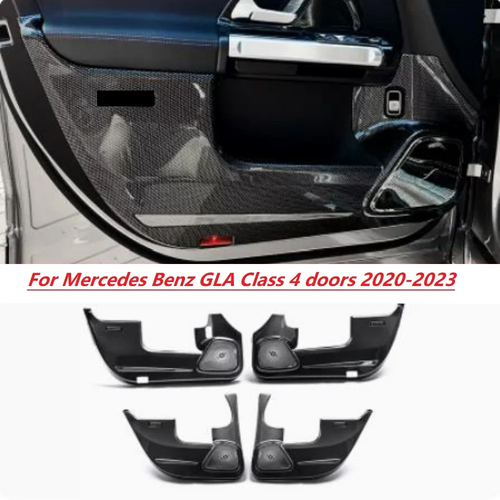 

Carbon look door kick plate For Mercedes Benz A C E S GLC GLE GLB GLS GLA CLA EQC Class 2016-2023