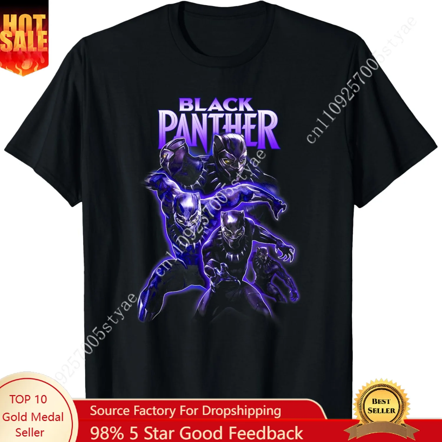 

Marvel Black Panther: Wakanda Forever Purple Neon Panthers T-Shirt