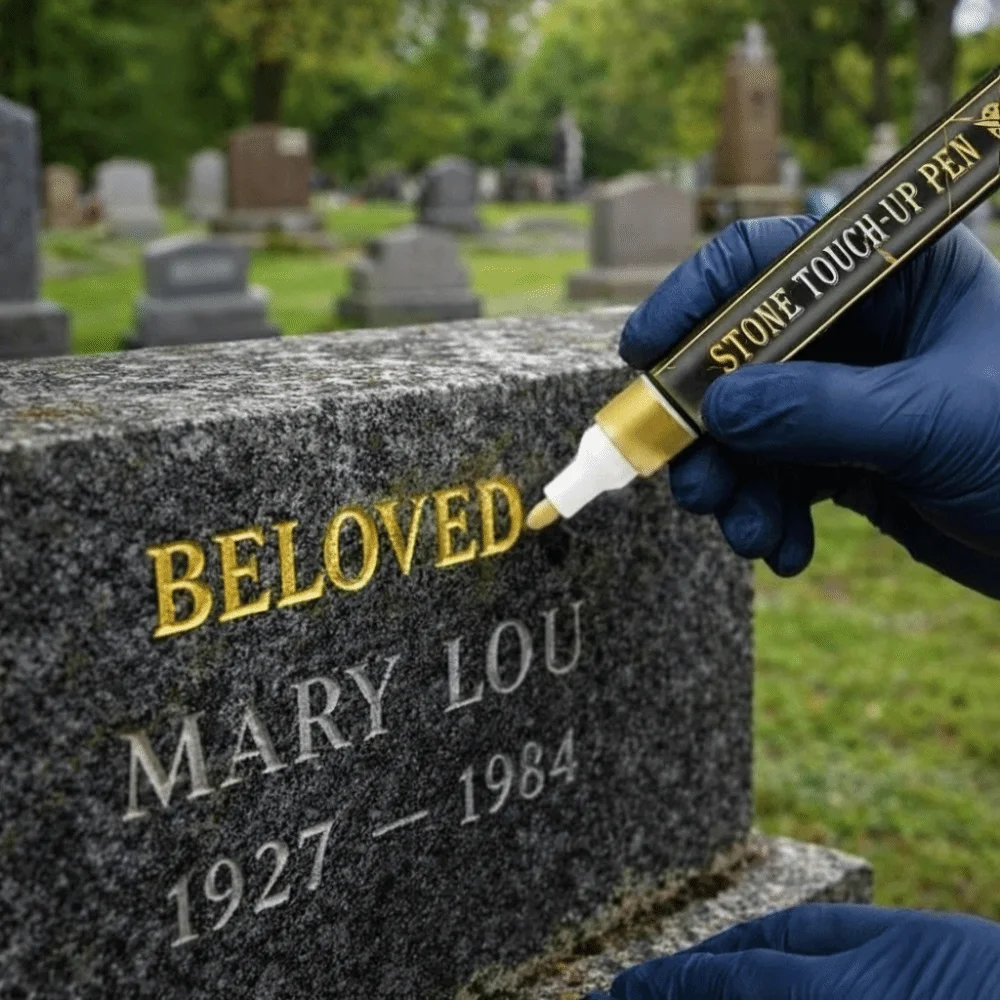 Quick-Drying Tombstone Marker Pen Oil Based Waterproof Gravestone Marker Pen Weather-Resistant Fine Tip Gravestone Lettering Pen