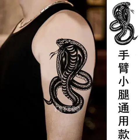 Goth Snake Tattoos Waterproof Temporary Tattoo for Woman Men Fake Tattoo Stickers Lasting Arm Tattoo Art Tatuajes Temporales