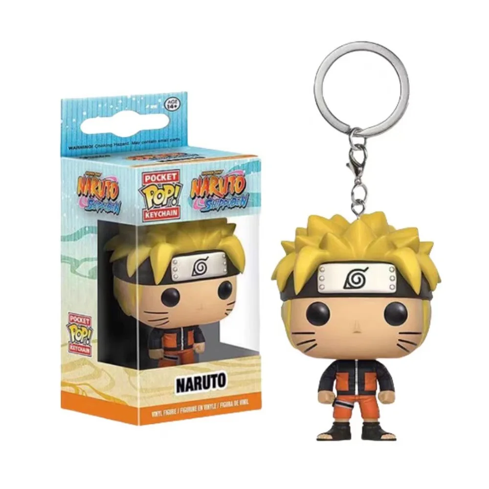 Anime Naruto Cartoon Serie Pokect Pop Keychain with Original Box Naruto Backpack Decoration Keychain Collection Toys Gift