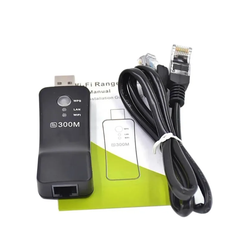 อะแดปเตอร์เครือข่ายไร้สาย 300Mbps เป็น LAN บริดจ์ WiFi ดองเกิล USB สำหรับทีวีสมาร์ท Sony เครื่องเล่น Blu-Ray อะแดปเตอร์เครือข่าย