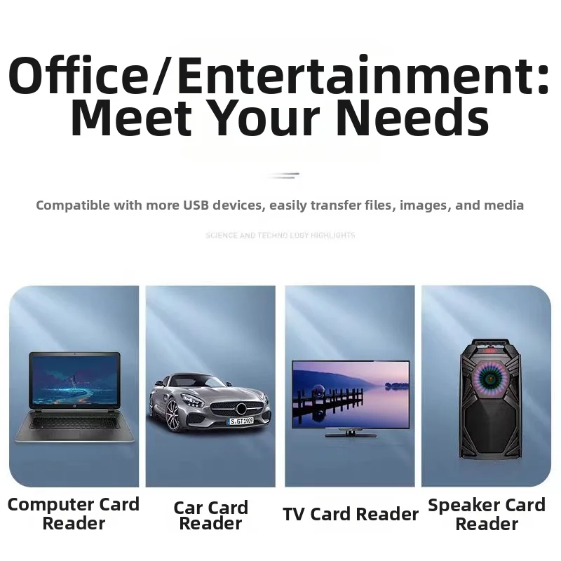 2-in-1 Multi Functional  USB 2.0 Card ReaderMicro SD TFMemoryCardReaderUSBFlashDrive CardreaderAdapter For PCLaptops Accessories