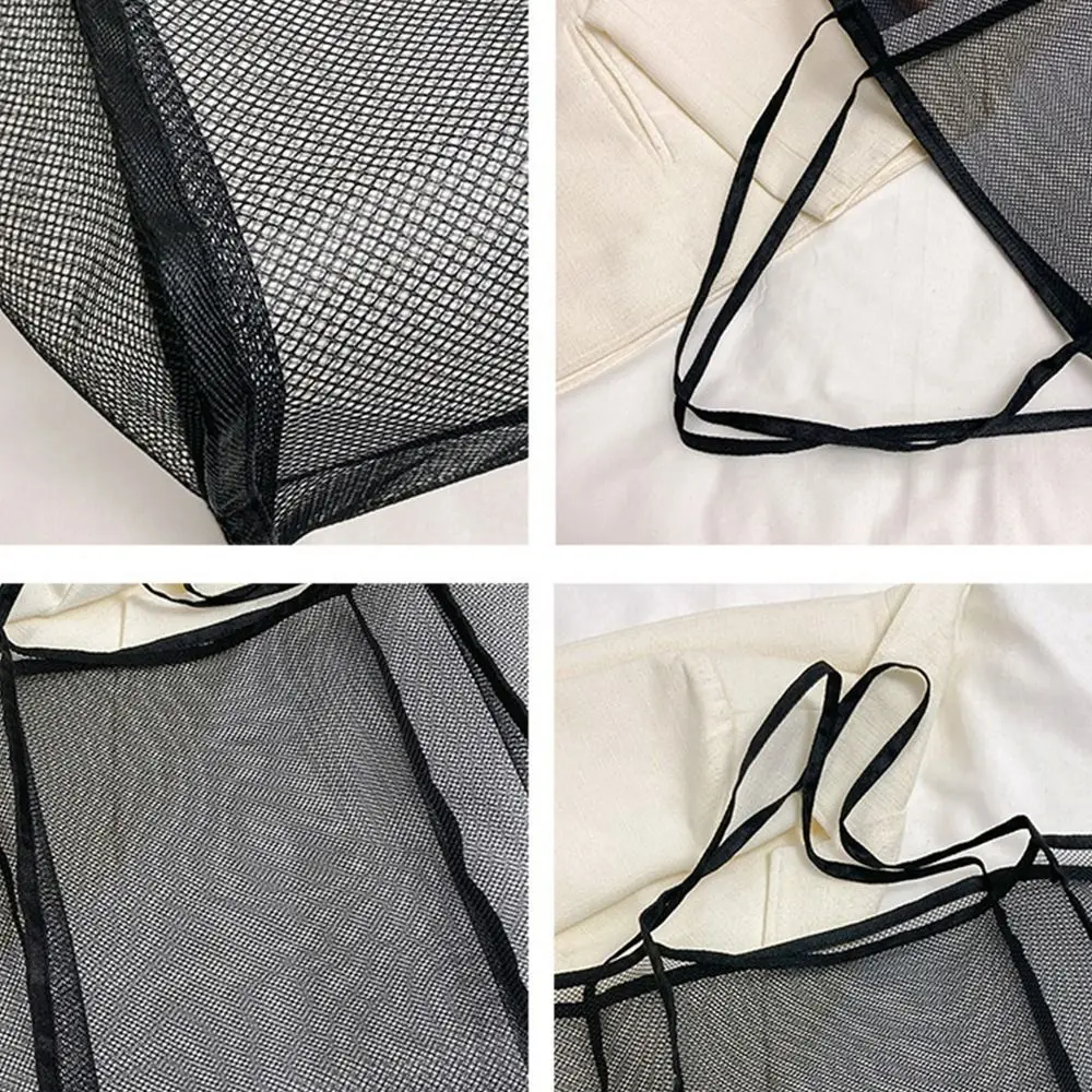 Lässig große Kapazität Strand tasche einfarbig neuen Stil transparente Netz tasche Sport Schulter tasche Tasche Handtasche Reise