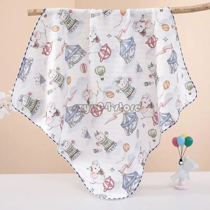 4X7D Baby Bath Towel Soft Absorbent Lovely Print Design Swaddles Blanket for Newborns