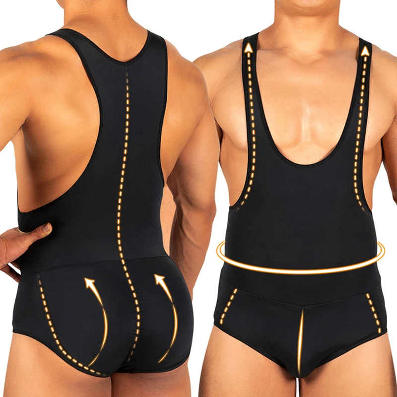 Prayger Men Corset Enhancer Padded Shaper Butt Lifter Lingeries One Piece Suits