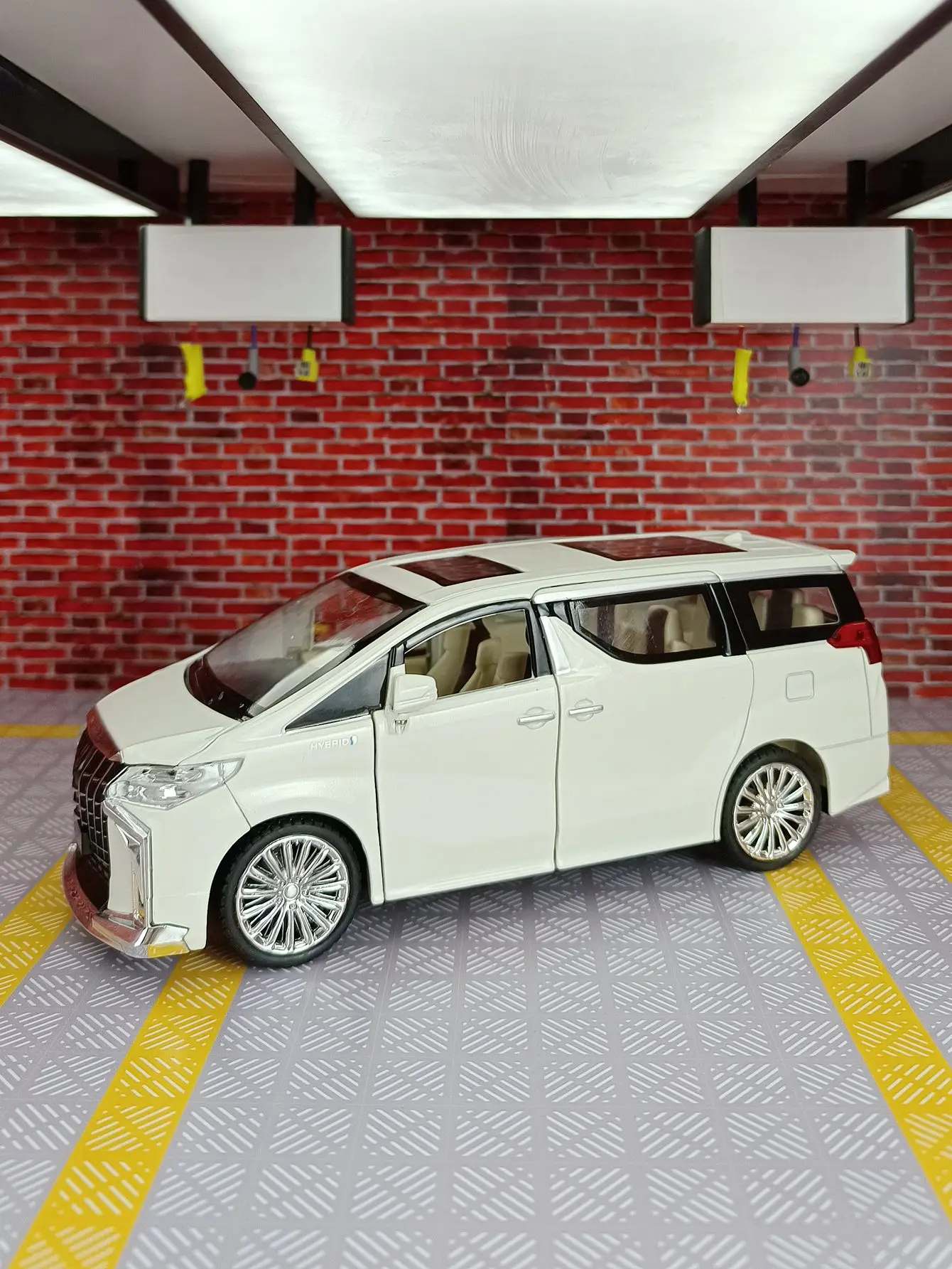 1:24 ALPHARD Hoge Simulatie Diecast Metaallegering Model auto Geluid Licht Trek Collectie Kinderen Speelgoed Geschenken