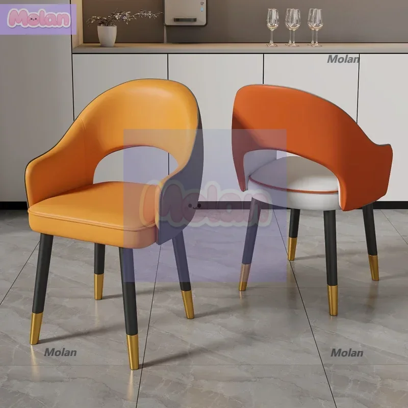 

Nordic light luxury dining chair home modern simple restaurant chair backrest casual negotiation eating manicure makeup stool
