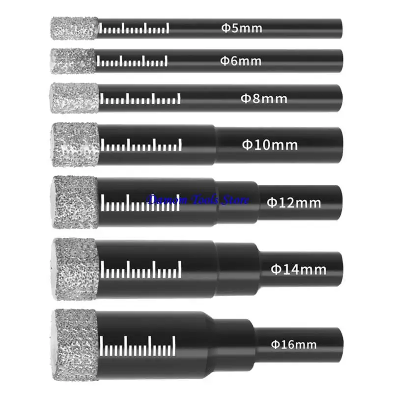 57BE Quality Diamonds Brazed Dry Drilling Bit 5/6/8/10/12/14/16mm Bit Round Shank