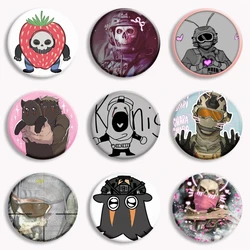 Classic Game Call of Duty Horror Ghost Button Pin Cartoon Cute Strawberry Ghost Skull Brooch Badge Bag Accessories Fans Collect