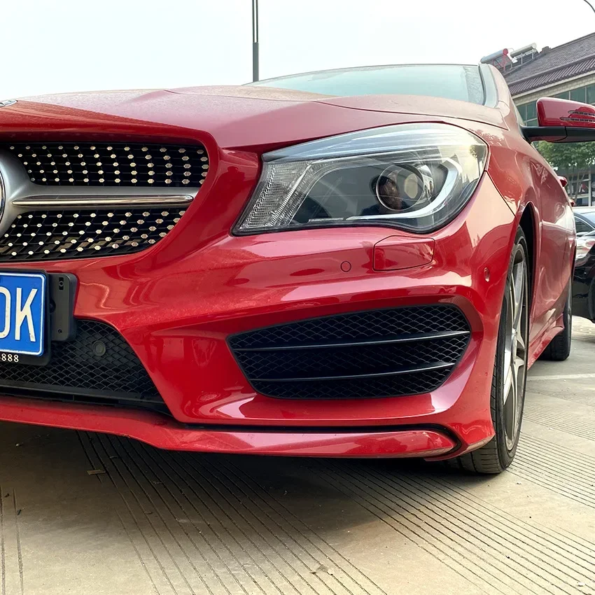 Fog Light Cover Grille Front Bumper For Mercedes Benz CLA Class C117 CLA200 250 CLA45 AMG 2012-2019 Grill Grid Sticker Body Kit