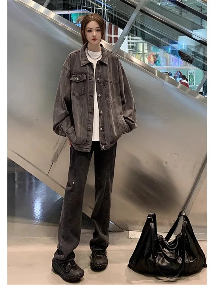 

Мужская джинсовая куртка в американском ретро-стиле, весенне-осенняя, в стиле хип-хоп, рабочая одежда, модный бренд, стильная джинсовая куртка