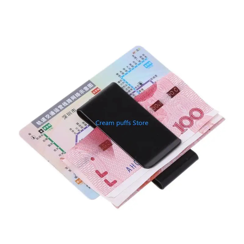 50LE Stainless Steel Double-sided Money Clip Purse Wallet Credit Card Holder
