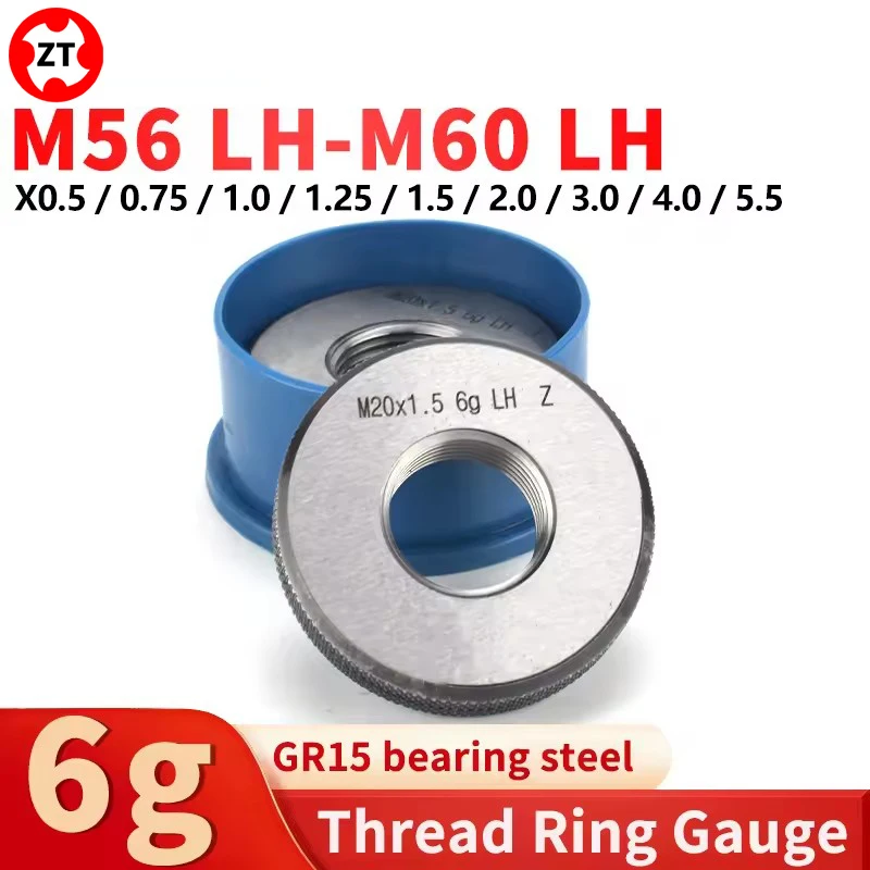 1SET(1*GO+1*NOGO) 6g Left Hand M56-M60 Metric Left Fine Tooth Thread Ring Gauge Measure Tools X0.5/0.75/1/1.25/1.5/2/3/4/5.5