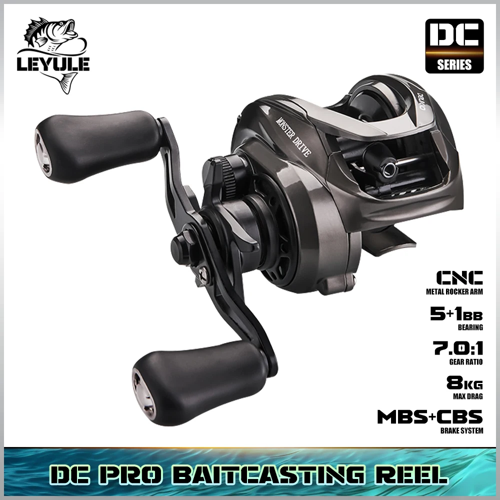 DC PRO Series Dual Brake Lightweight Baitcasting Reel BFS Fishing Reel  7.0:1 Gear Ratio Saltwater 5+1BB 8KG Power Baitcaster - AliExpress 18