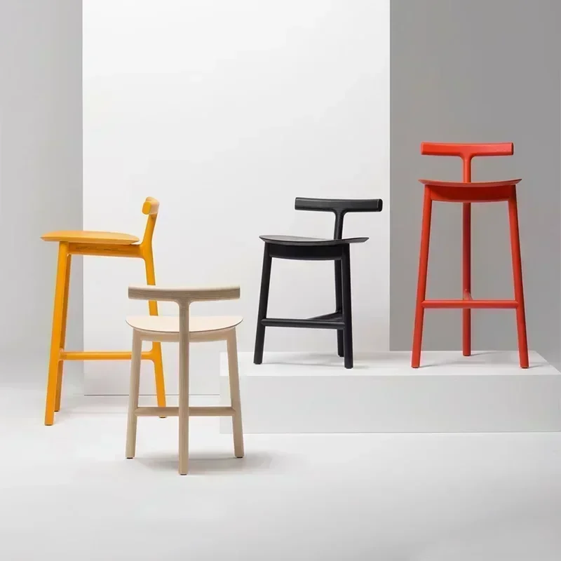 Wooden Modern Bar Chairs Nordic Kitchen Design Living Room Outdoor Bar Chairs Luxury Counter Height Barkrukken Furniture
