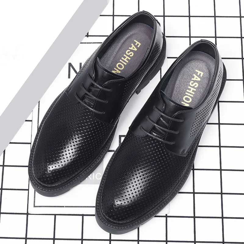 Le Fu New Summer  Leisure Men Genuine Leather Shoes Casual Mens Shoes Men's Business Breathable Non-slip Sandals KB46