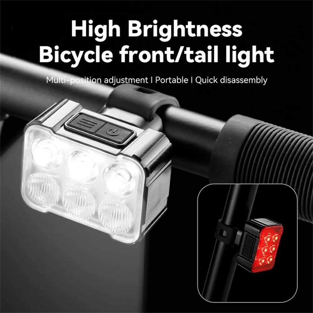 Cycling Bicycle Front Rear Light Set Bike USB Charge Headlight Light MTB Waterproof Taillight LED Lantern Bicycle Accessories