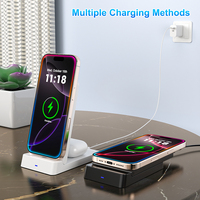2 In 1 15W Fast Wireless Charger Stand Pad for iPhone 15 14 13 8 X Samsung Galaxy S21 S20 S10 Xiaomi Wireless Charging Station