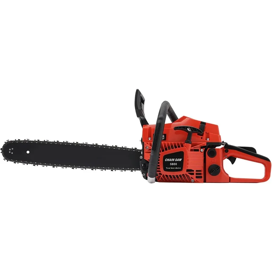 

20-дюймовая газовая бензопила, 2-тактная 58CC бензиновая бензопила для резки древесины, газовая пила, бензопила, цепная пила с ручным запуском Si