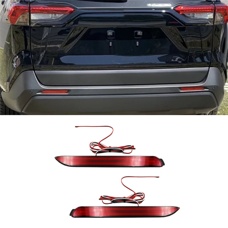 LED المصد الخلفي ضوء الفرامل لتويوتا RAV4 2019-2020 سيارة الخلفي الضباب الخفيف الديناميكي بدوره إشارة إكسسوارات مضيئة
