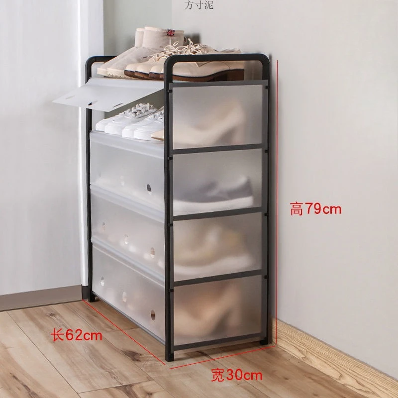 

Functional Assembly Folding Shoe Cabinet Household Dormitory Dust-proof Multifunctional Storage Shelf Sub-factory