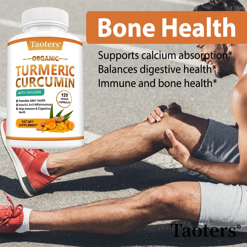 有機クルクミン根 - 1000 Mg、黒コショウの天然関節サポート、心血管、骨、筋肉、脳の健康に利点があります