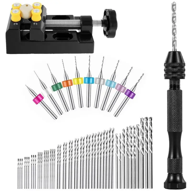 Hand Drill For Miniatures 60 Pieces Portable Hand Drill Set Miniature Drill Hobby Drill Manual Drill Kit Resin Drill Jewelry