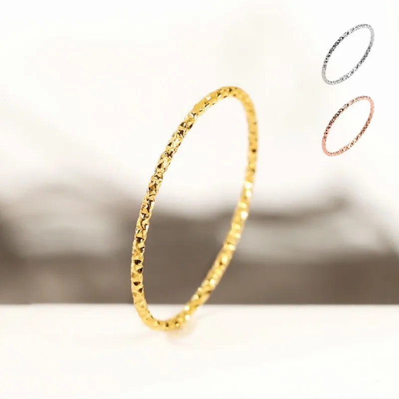 Image of 1 mm dünner stapelbarer Ring aus Edelstahl, facettierter Ring für Damen und Mädchen, Größe 4–10